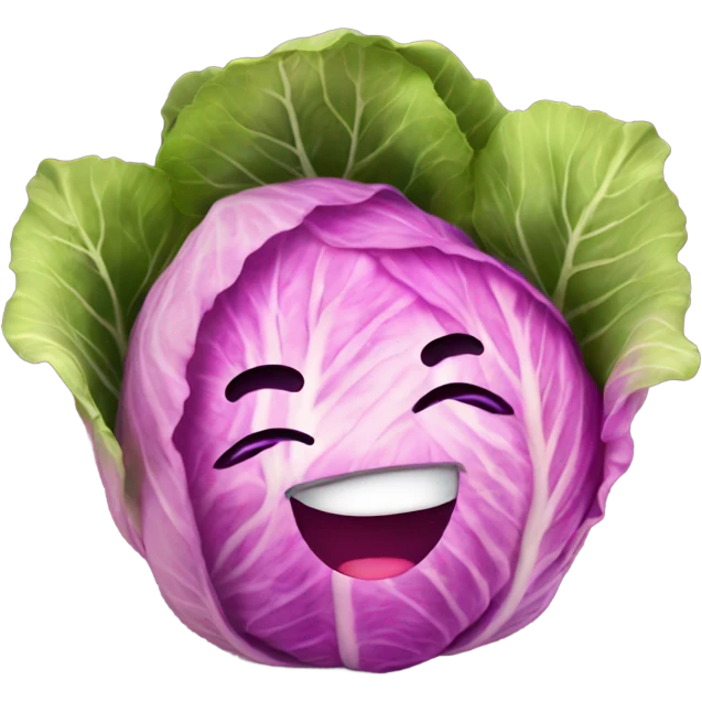 pink cabbage smiling emoji
