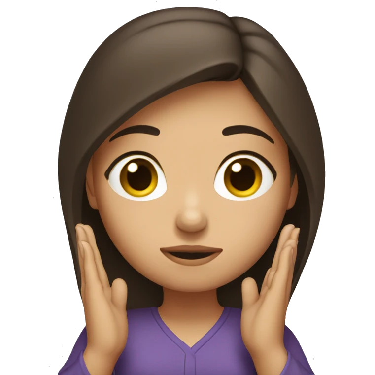 brunette girl praying  emoji