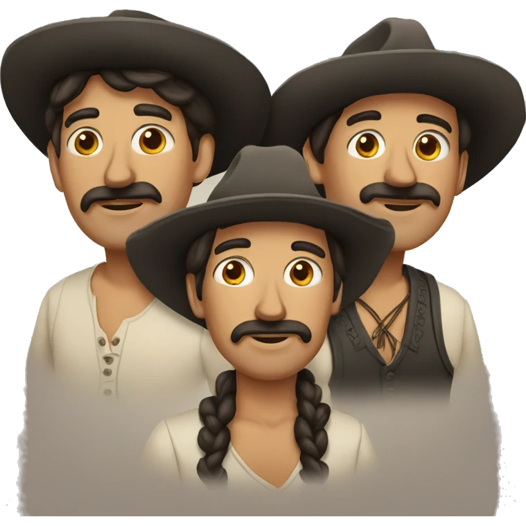 tres amigos. dos mujeres un hombre, una de las mujeres con anteojos emoji