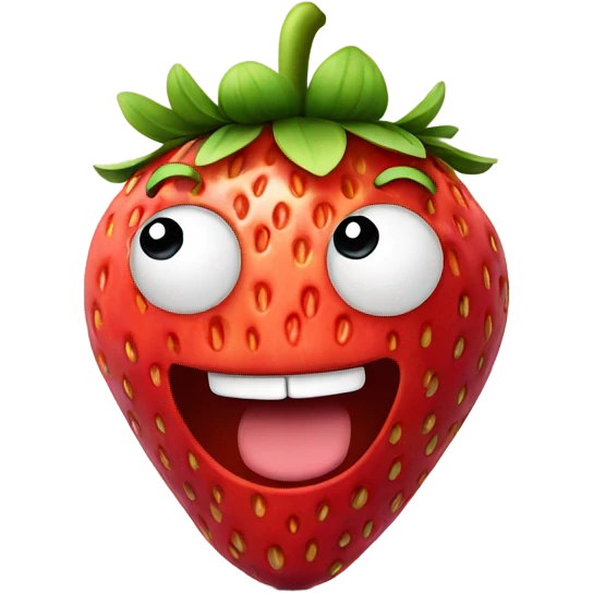Strawberry animation with ayes,mouth and hands  emoji
