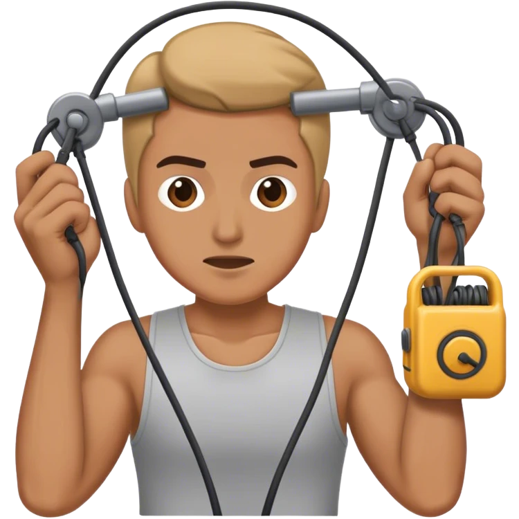 cable machine exercise pulling cable towards face with both hands emoji