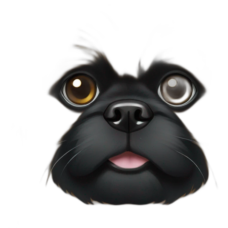 Black face pekingese beige body emoji