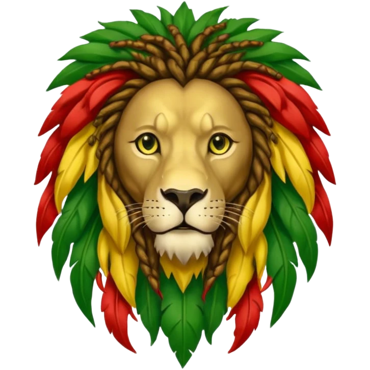 Bob Marley heraldic crest with ethiopian colors emoji