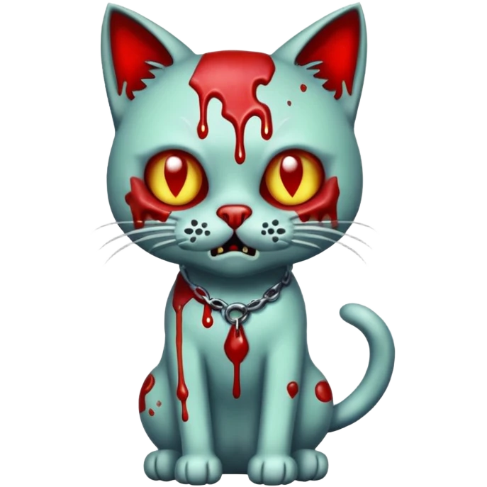 bloody zombie cat full body emoji