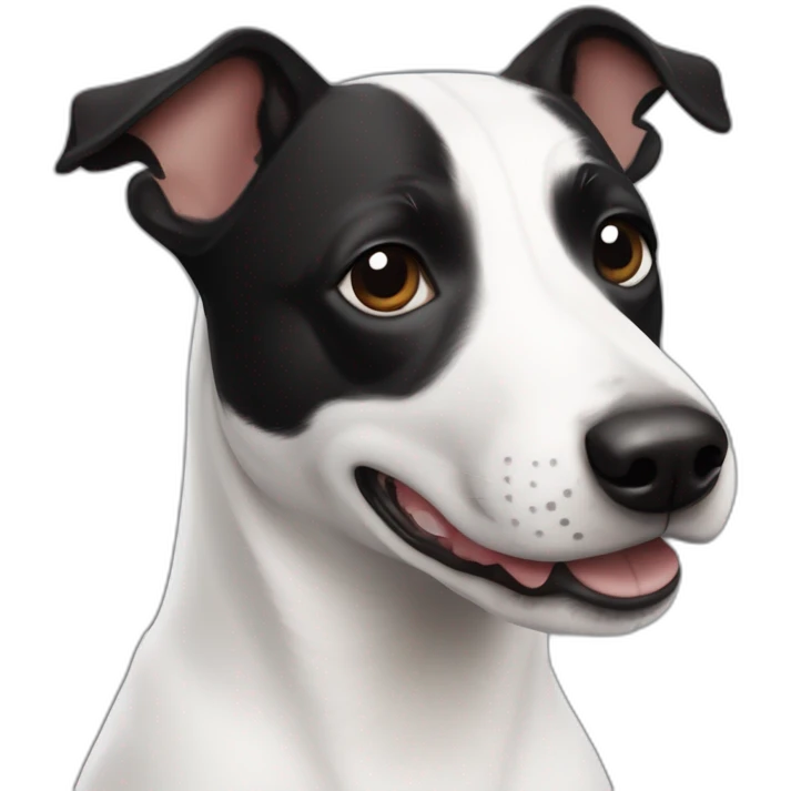 Black and white mix of a jack russel and a bullterrier emoji