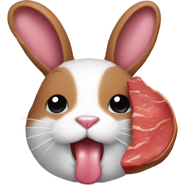 bunny wearing steak emoji