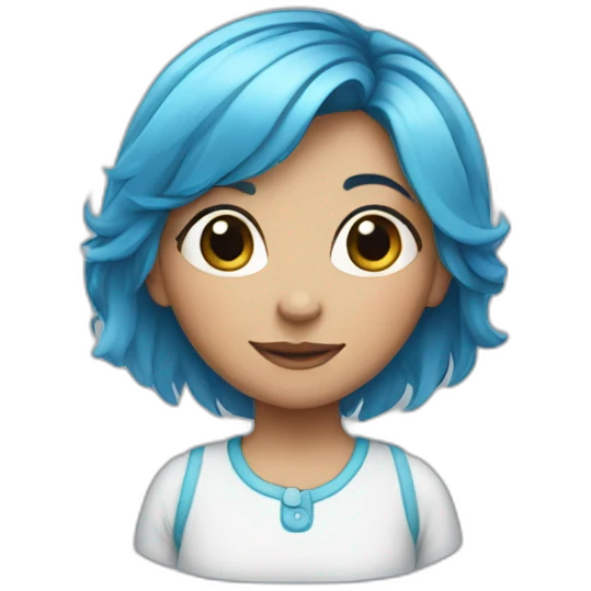 Blue hair little girl emoji