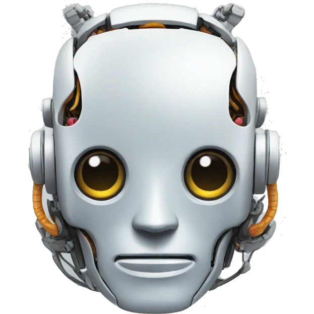 robot holding a brain emoji