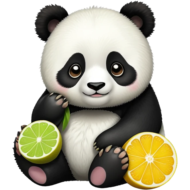 Panda with a big yuzu emoji