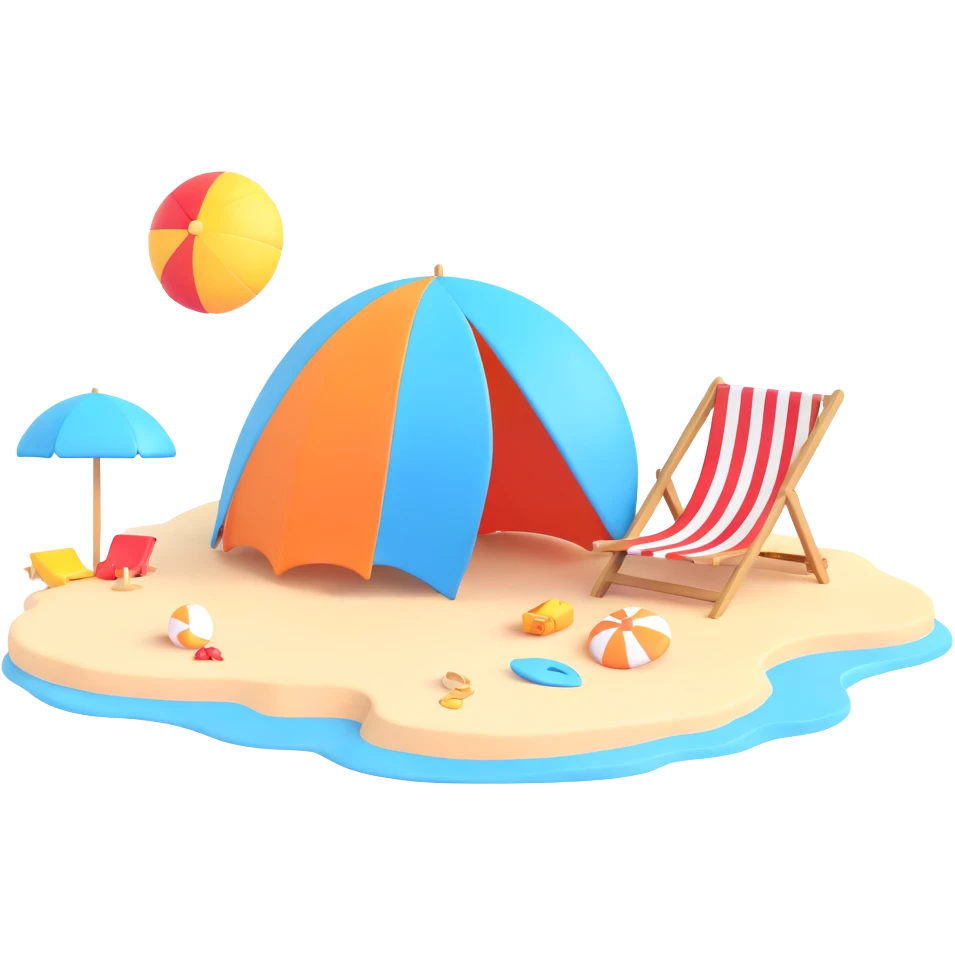 beach with sun and parasol emoji