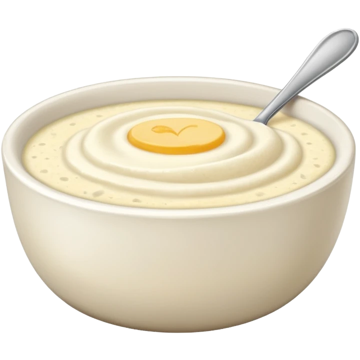 plain bowl of grits, no spoon, simple, clear emoji