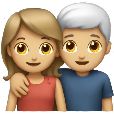 Boy and girl hugging  emoji