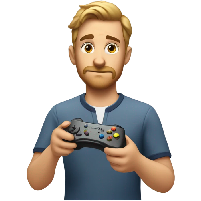 Half-a-day Casey Durheim playing video games emoji