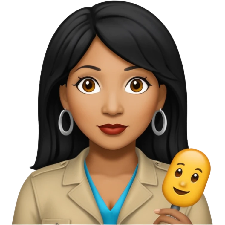 Trina Braxton with black hair emoji