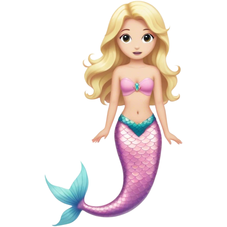 full body blonde light pink mermaid emoji