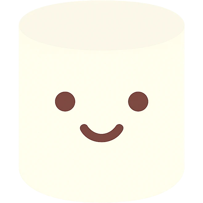 cute marshmallow with a smiling face, color icon emoji
