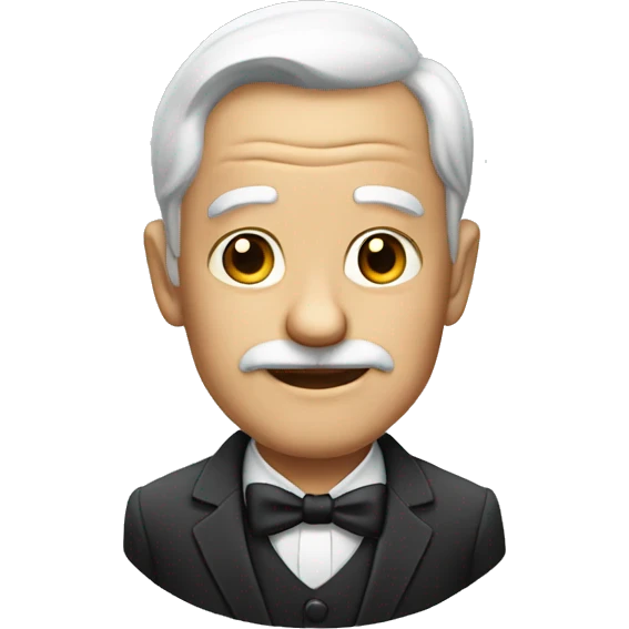 old man in formal attire happy  emoji