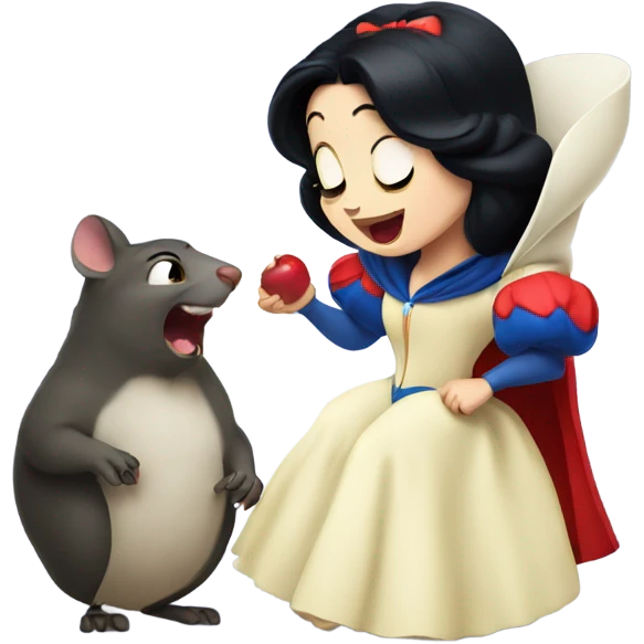 Snow White singing to possum  emoji