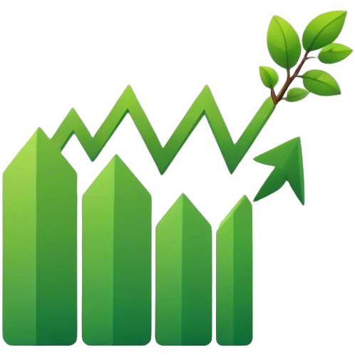Minimalist emoji of a growth graph  emoji
