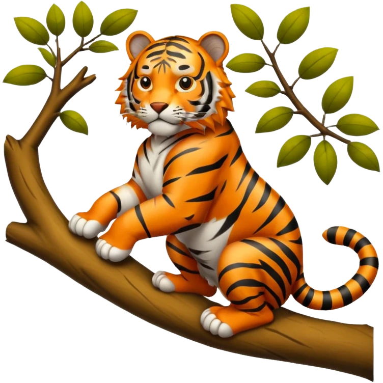 Tiger on tree emoji