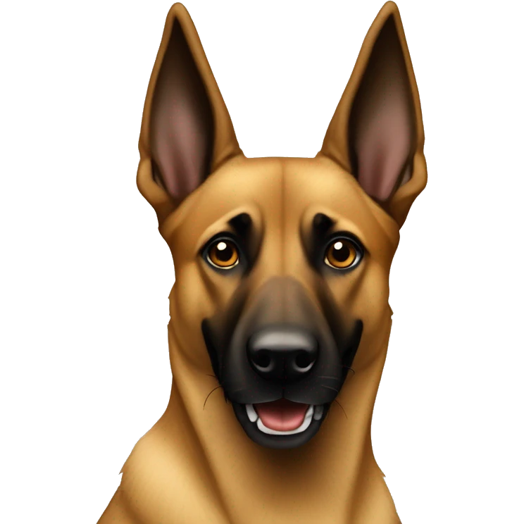belgian malinois with one floppy right ear emoji