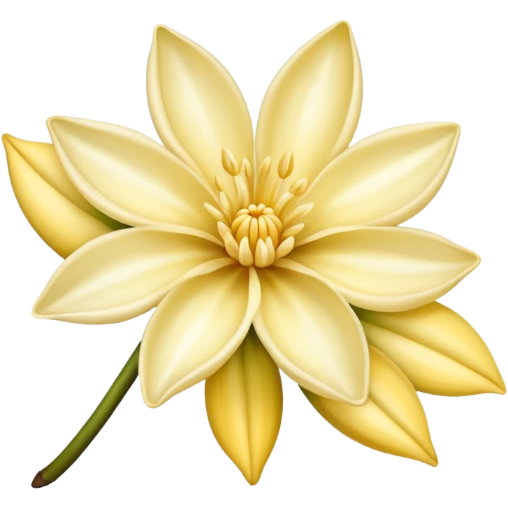 vanilla flower and pod, soft yellow and cream colors emoji