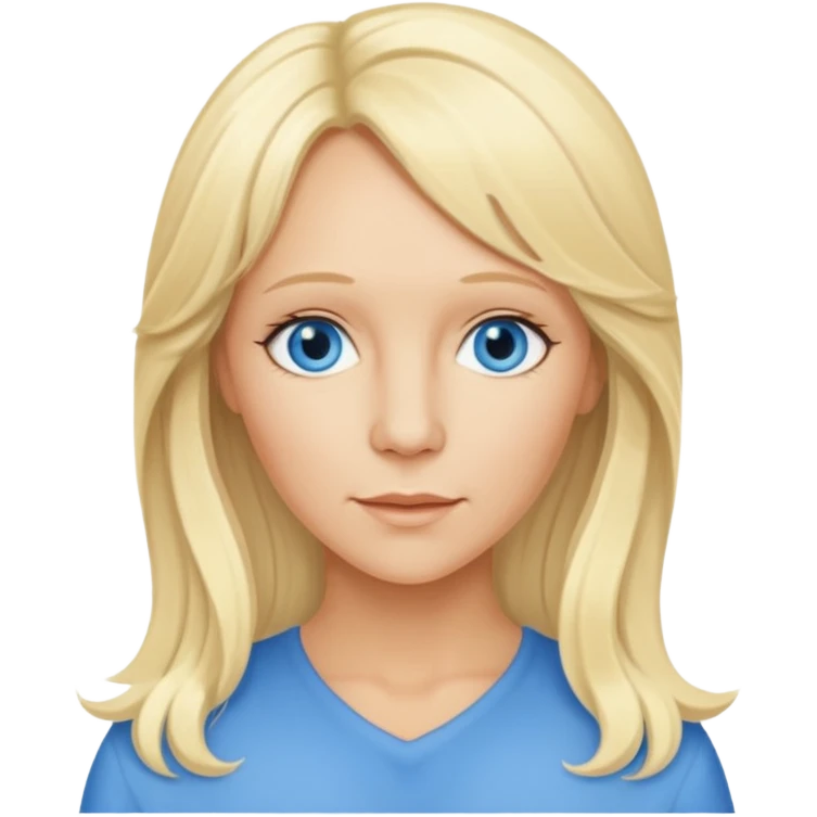 Agnetha Faltskog with blue eyes, blonde long hair emoji