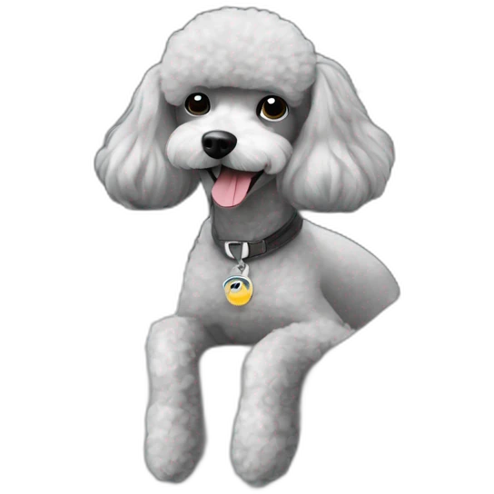 french poodle in an hyundai accent gray  emoji