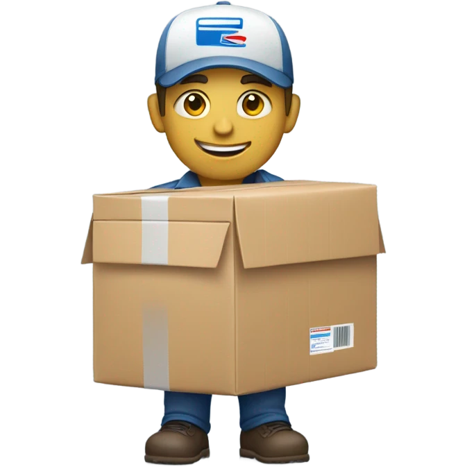 white mail carrier with a packa emoji