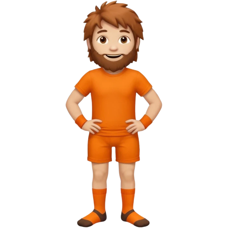 orange cool cave man and brown feet socks orange emoji