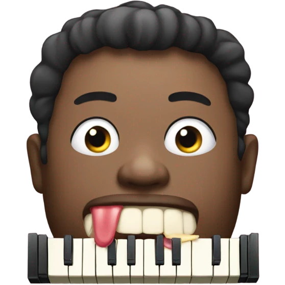 Guy with fat piano in his mouth emoji
