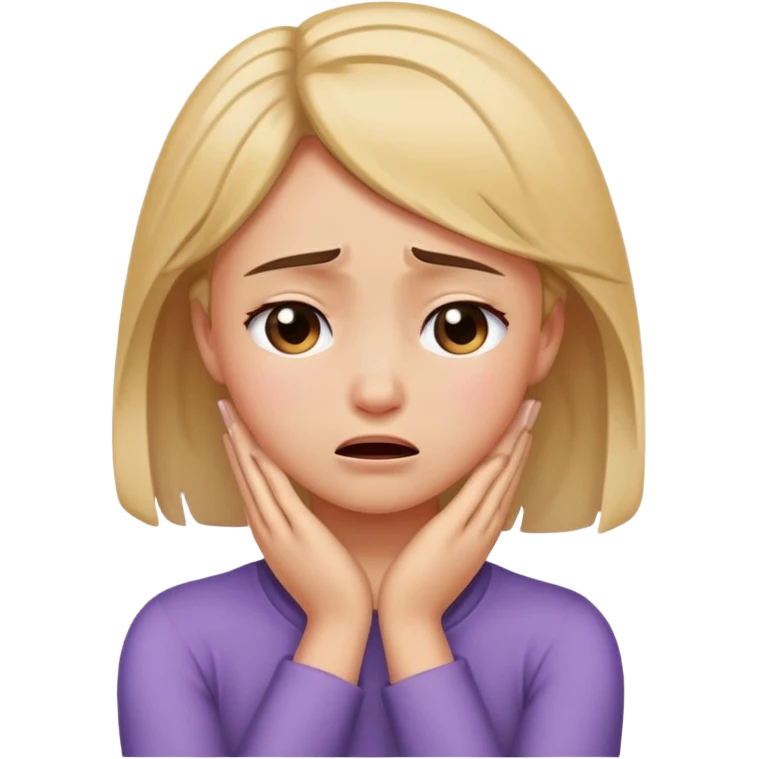 Girl crying with arms holding neck crossed  emoji