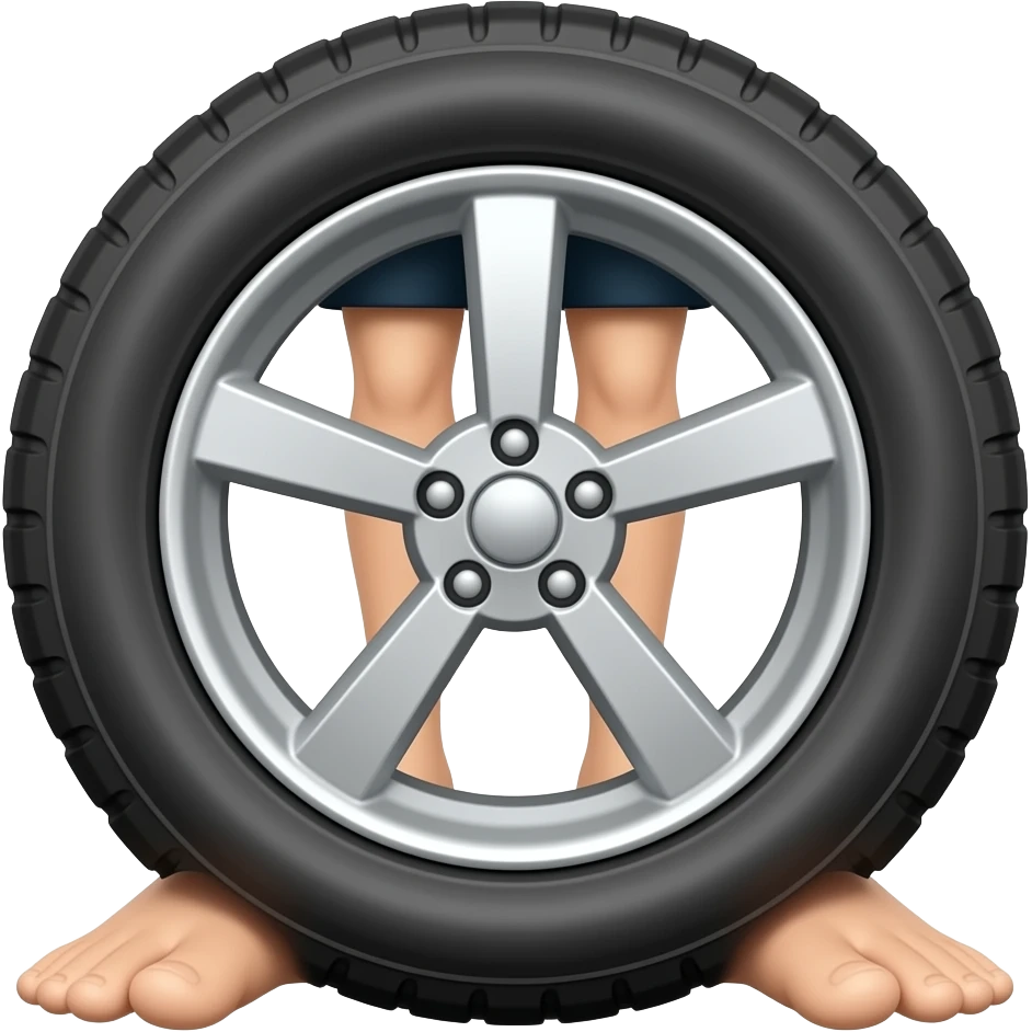 Llanta con piernas humano emoji