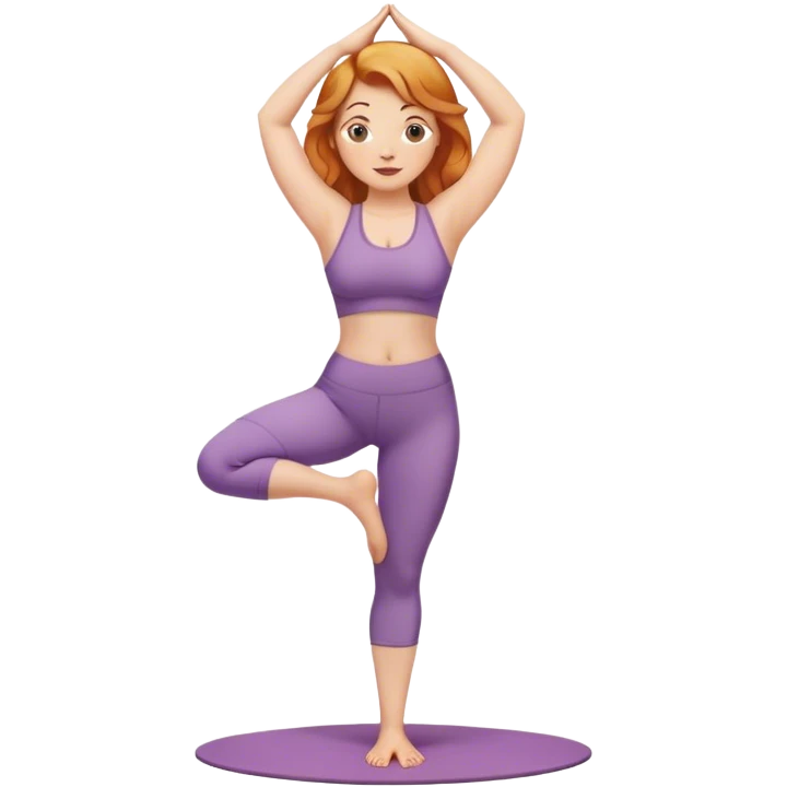 Strawberry blonde girl standing yoga curvy emoji
