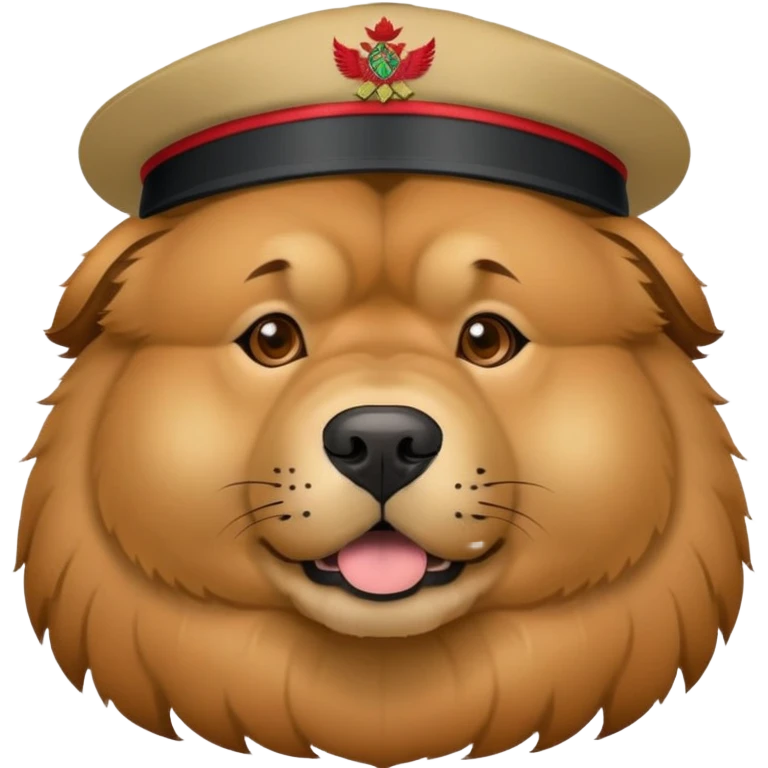 Chow-chow wearing Albania hat emoji