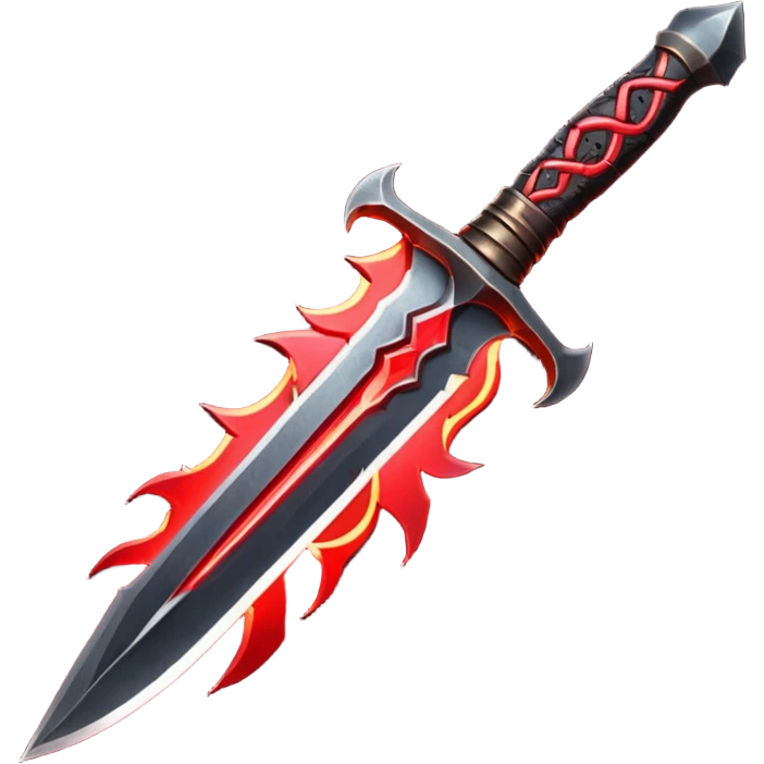dark desert dagger object icon, black steel blade with crimson glow runes, mysterious desert assassin weapon, 3D cartoon, mobile game icon style, centered, clean background, no text, no watermark
 emoji