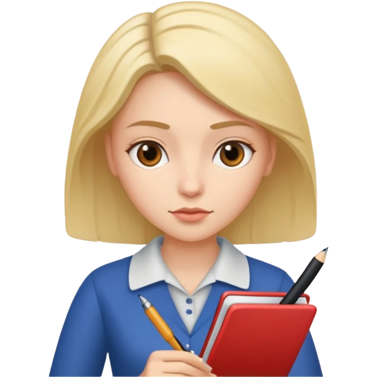 woman writing in a notebook with a pen emoji