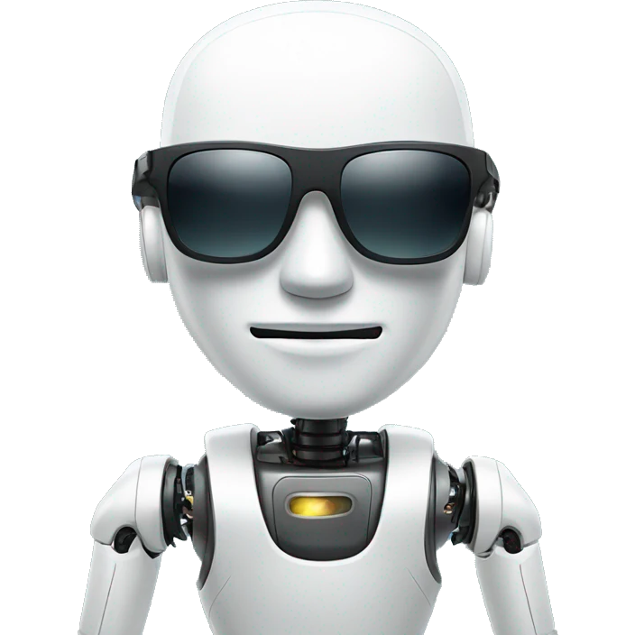 artificial intelligence robot with sunglass emoji
