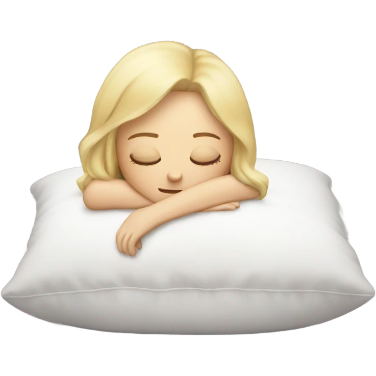 Blonde girl sleeping on a pillow emoji