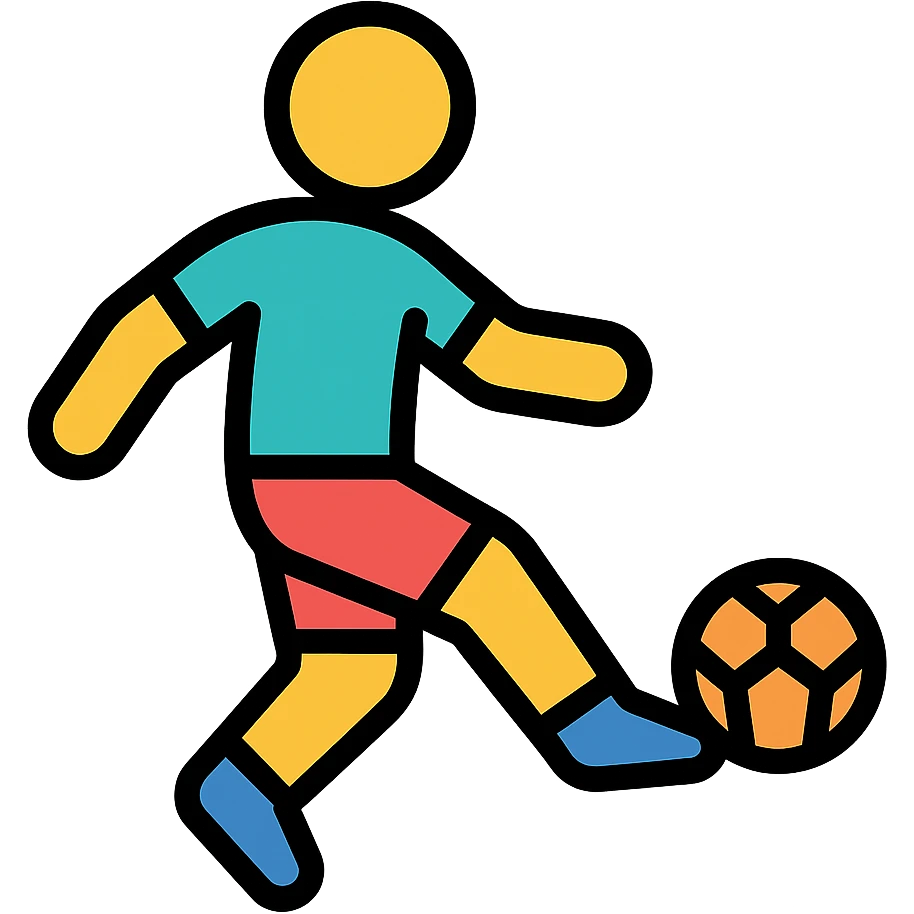 jogador a chutar uma bola emoji