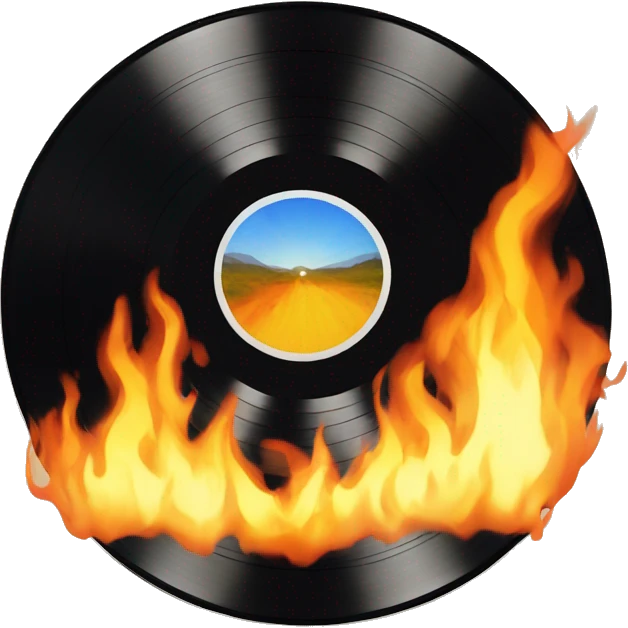 vinyl record on fire emoji