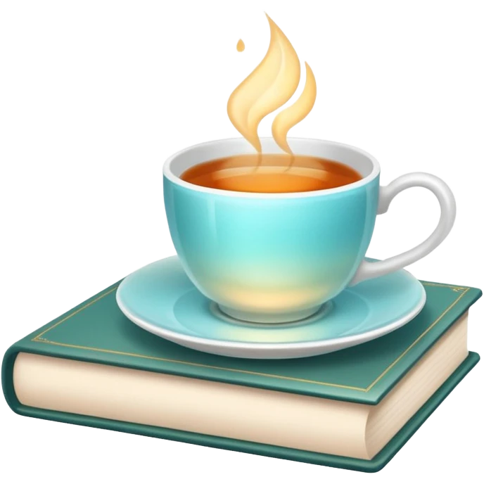 ethereal books and tea or coffee emoji