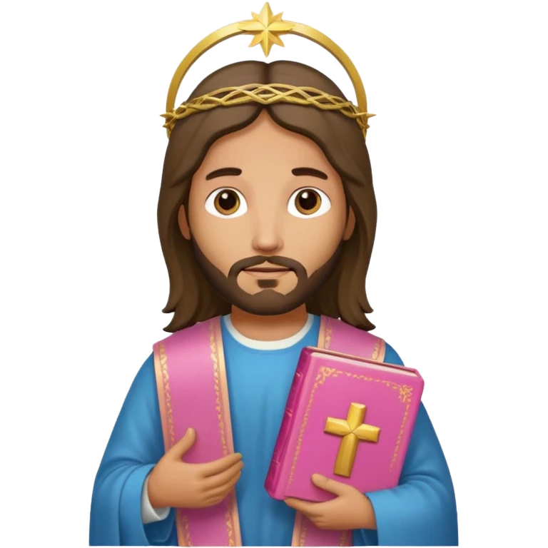 Jesus with a pink bible  emoji