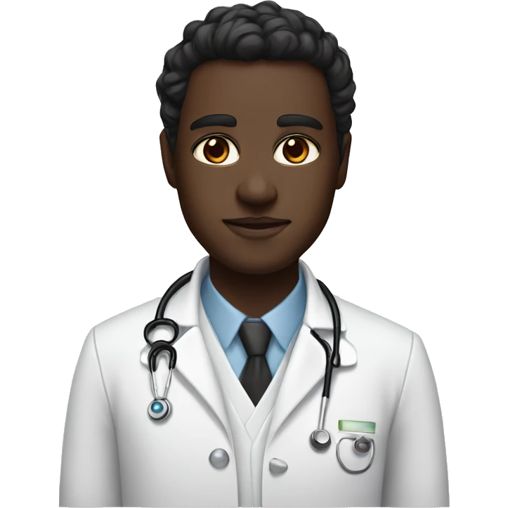 A black phanter with pink eyes and white doctor coat emoji