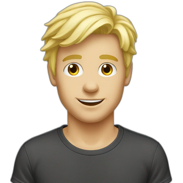 Blond guy tshirt mapfre emoji