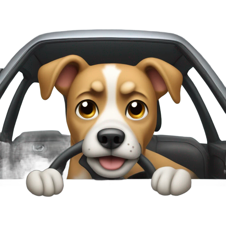Dog driving a car emoji