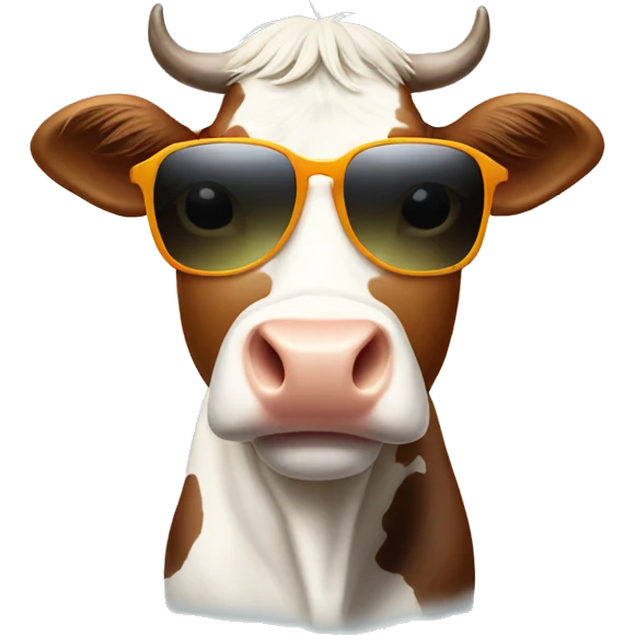 Cow wearing sunglasses  emoji
