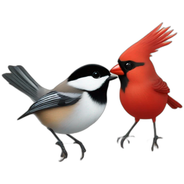Chickadee and cardinal emoji