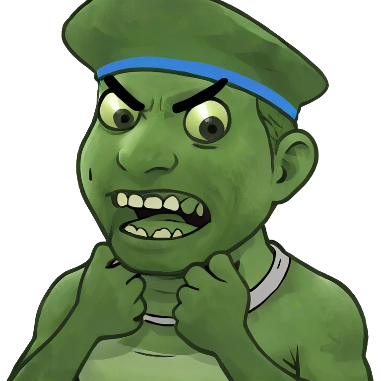 man choking himself with crossed arms on his neck screaming emoji