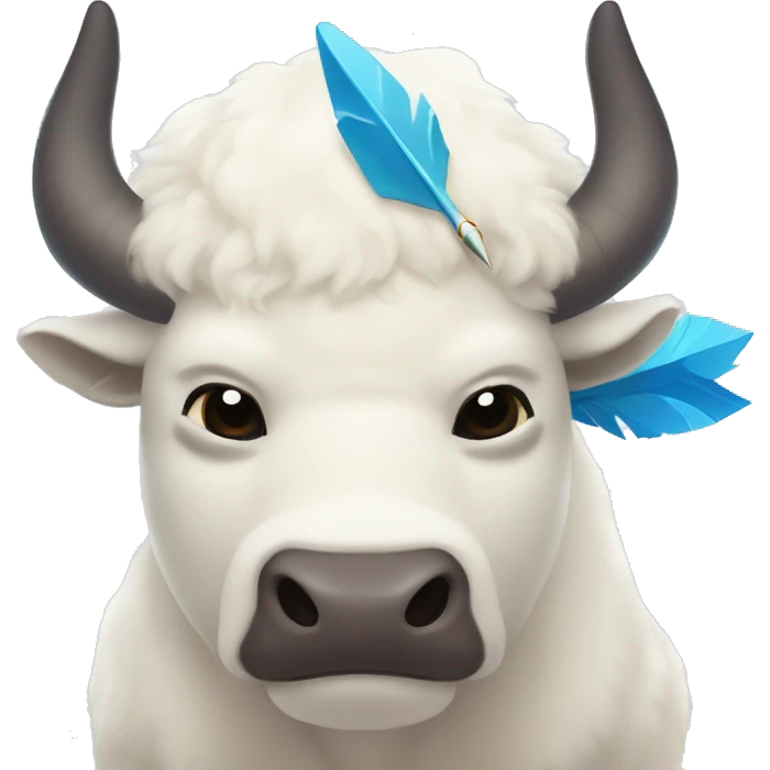 appa white bison with arrowfrom avatar the last airbender with blue arrow on forehead emoji